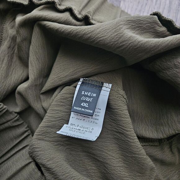 Army Green Crepe Self Tie Skirt - Picture 3 of 3